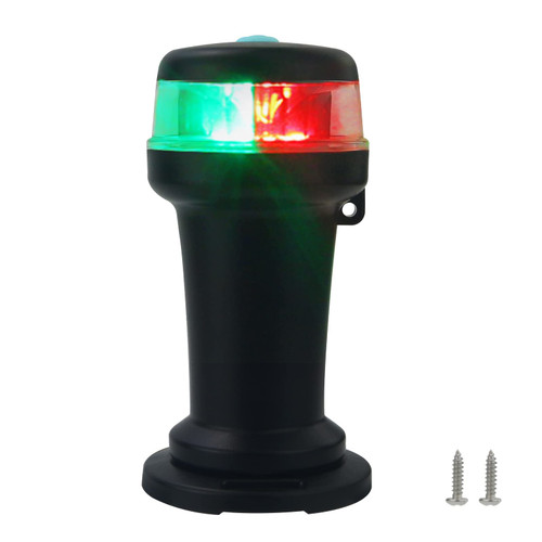 Besramtic Bow Navigation Lights Battery Powered LED for Boat Marine with Magnetic Base Surface Mounting (Bi color. Red and Green)