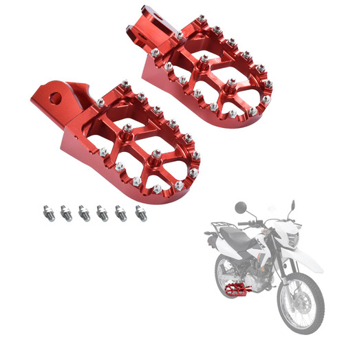 Dirt Bike Foot Pegs CNC Footpegs Foot Pedals Rest for XR150L 2015-2024 CRF150F CRF230F 2003-2019 CRF250F 2019-2024 XR125L 2010-2015 Motorcycle motorbike (Red)