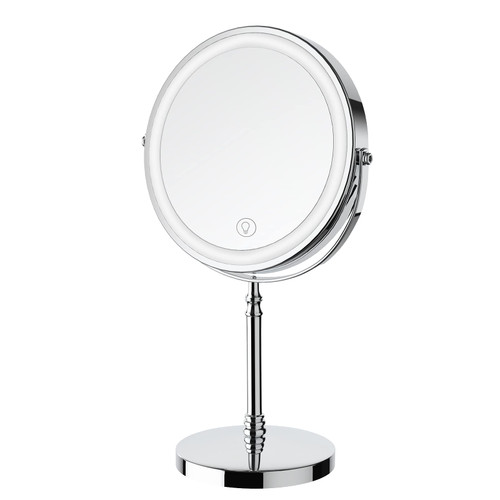 DEIOVWXS Makeup Mirror, Rechargeable Vanity Mirror with 3 Lights, 1X/10X