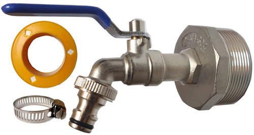 2" Drum Spigot, Nickel-Plated Brass, 3/4" Outlet for 55 Gallon Storage Drum