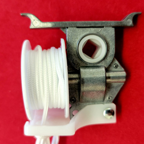 Cord Tilt Control for 2" Wood Blind, 1/4" Square Hole, High Profile. Pre-Corded White. 1198