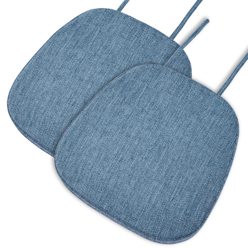 baibu 14x14 Memory Foam Metal Chair Cushions Set of 4, Dual-Layer Design Non-Slip Metal Dining Chair Pads Kitchen Seat Cushion with Machine Washable Cover, 4 Counts, Blue