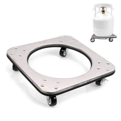 KOBSAINF Propane Tank Stand Dolly w/Brake Wheel for 5-30lb Tanks