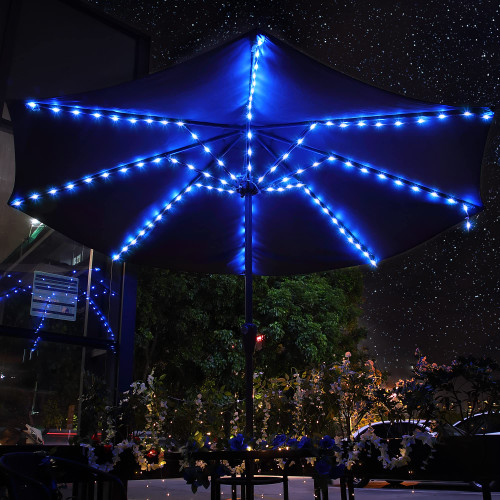 Patio Umbrella String Lights with 16 Color Changing and 12 Modes, Remote Control 104 Ultra Bright LED Beads Waterproof Battery and USB Operated with 8 Light Strings for Patio Umbrellas Camping Tents