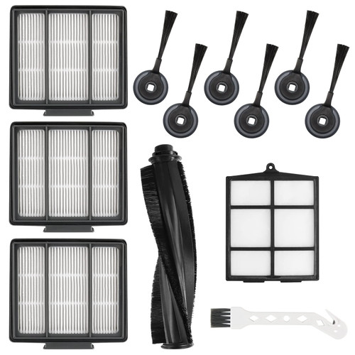 Replacement Parts for Shark ION Robot AV751 AV752 AV753 RV700_N RV720_N RV850 RV851WV Vacuum Cleaner Accessories by Techecook - 6 Side Brushes,3 Filter,1Main Brush,1 Filter Guard,1 Cleaning Brush