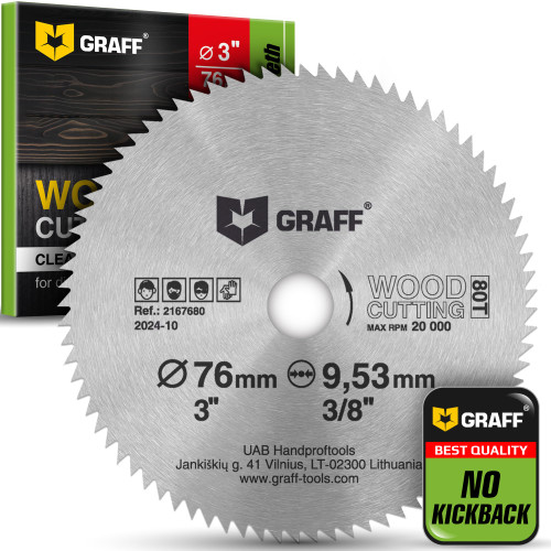 4-1/2 Inch Circular Saw Blade for Wood, Plywood, Laminate, Drywall, Plastic – 120T Wood Cutting Circular Saw Blade with 3/8 Inch Arbor from GRAFF