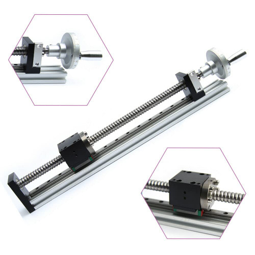 8 Inch Ball Screw Actuator, Linear Motion Actuators with Handwheel Manual Sliding Table CNC Linear Rail Guide Slide Stage Linear Motion Slide Rails Linear Bearings and Rails 200mm Stroke