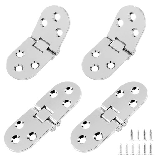 Auvotuis Heavy Duty Folding Table Hinges, Silver, 4Pcs, (3.1 x 1.18inch)