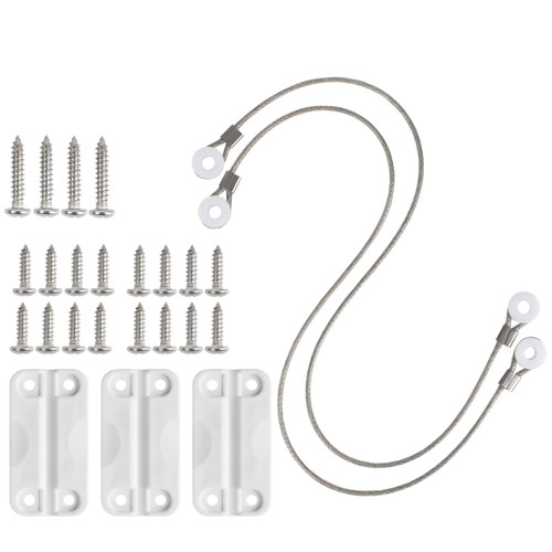 Cooler Hinges and Lid Straps Replacement Set for Igloo, Includes 3 Cooler Hinges, 2 Heavy Duty 14 Inch Stainless Steel Lid Straps, and 20 Screws