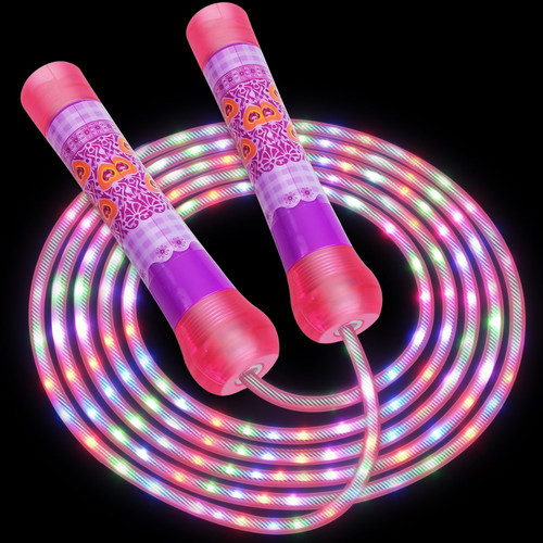 LED Light Up Jump Rope for Kids,Adjustable Jump Ropes for Kids Age 5 6 7 8