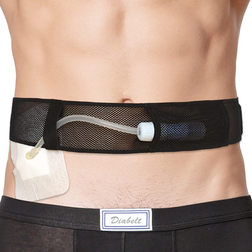 PD Belt Mesh Breathable Peritoneal Dialysis Catheter Accessories Supplies Cath Holder Protector for Stomach Feeding Peg J Tube Gtube Shower Women Men Adults Black