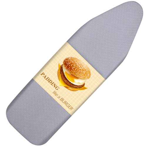 BNDX XL Iron Board Cover and pad - 18” x 49” Thick 4 Layers Padding Elastic with Wide Edge, Stain Resistant & Durable Scorch, 2 Buckle Types(White Dot)