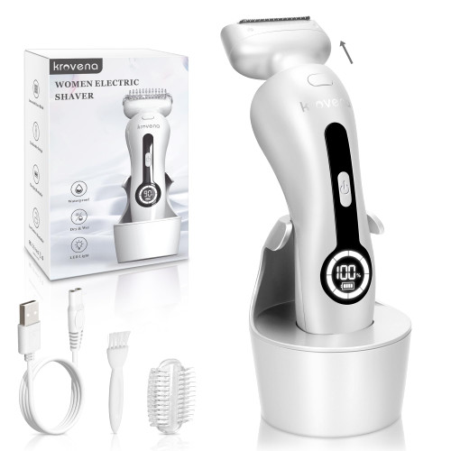 Electric Shaver for Women Electric Razor for Womens Bikini Legs Underarm Public Hairs Rechargeable Trimmer with Detachable Head Cordless Wet Dry Use