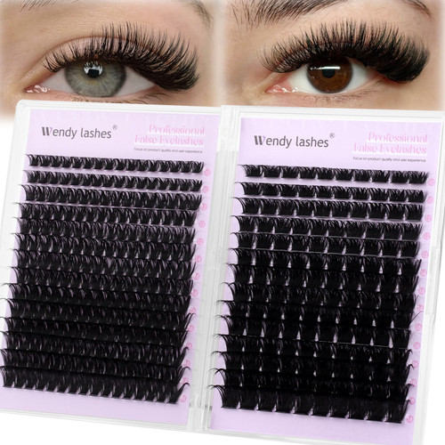 WENDY LASHES Lash Clusters 80D 100D, 462PCS, 10-18MM D-Curl