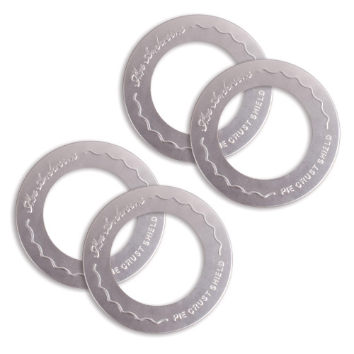 Mrs. Anderson's Baking Individual Pie Crust Protector Shields, Set Of 4, For Mini Pies And Pot Pies, Fits Up To 5-Inch Pie Plates, Prevents Over-Browning And Spills