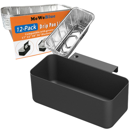 Grease Catcher for Blackstone Griddle with 12 Pack Blackstone Grease Cup Liners, Griddle Accessories Kit