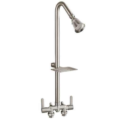Aolemi Outdoor Shower Kit, Downward-Facing Inlets, Brushed Nickel