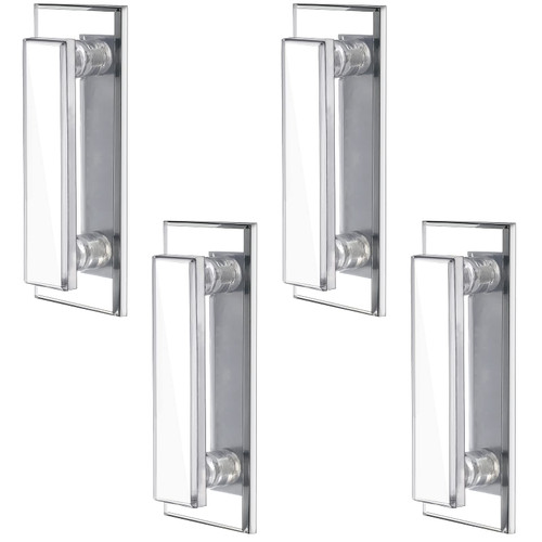 Weysat 4 Pcs Adhesive Mirror Closet Door Handle, 5 x 2 Inch