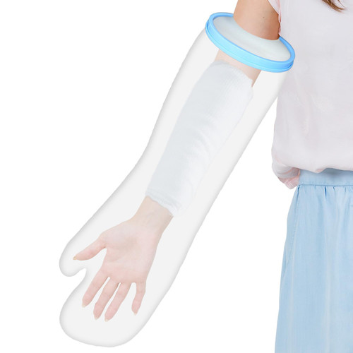 KEEFITT Adult Cast Covers for Shower Arm, KT2201 Waterproof Shower Cast Protector Extra Large Long, Watertight Protection for Post Surgery, Cast Wounds Reusable (Straight Style)