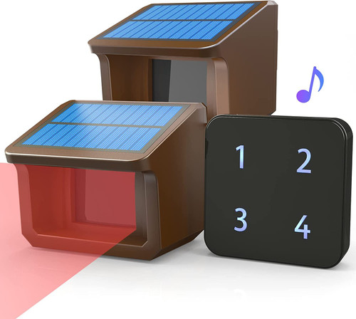 Driveway Alarm- 1/2Mile Solar Driveway Alarm System- 1 Receiver+2 Sensors