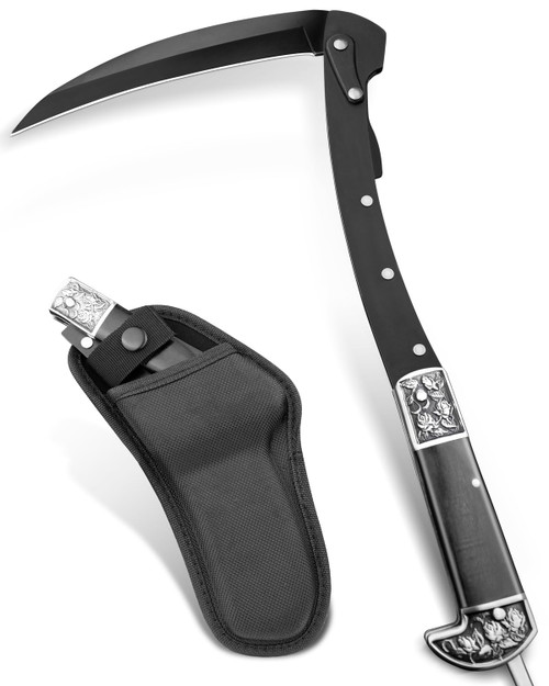 VALHALLA Folding Sickle, Folding Scythe Wooden Handle