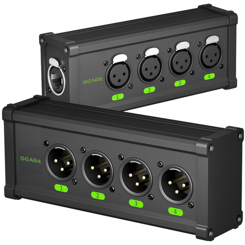 GEARit XLR Over Ethernet 4 Channel Snake Ethercon Cat6 DMX RJ45 No Breakout