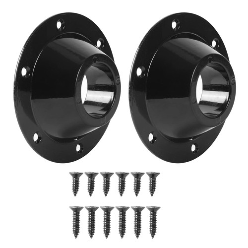 TonGass (2-Pack, Black Aluminum RV Table and Floor Mounting Base (Standard Size) with 12 Mounting Screws for Camper Trailer, RV Camper Metal Pedestal Table Base