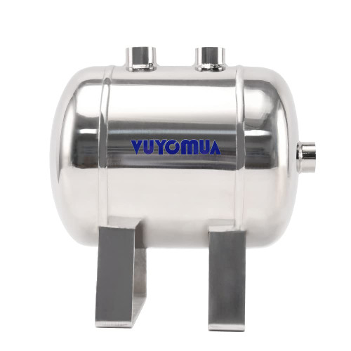 VUYOMUA 1/4" NPT Air Compressors 1 Gallon Stainless Steel Portable Air Compressor Max 180PSI Air Reservoir Water Storage Tank for Truck, Car, Air Horn, Inflating Tires, Air Ride