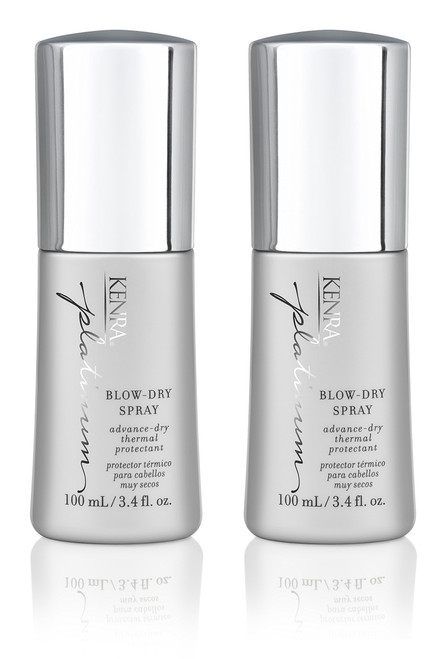 Kenra Professional Platinum Blow-Dry Spray | Time-Saving Heat Protectant | Detangles, Smooths, and Softens | Eliminates Frizz & Resists Humidity | Medium To Coarse Hair | 3.4 fl. oz. (2-Pack)