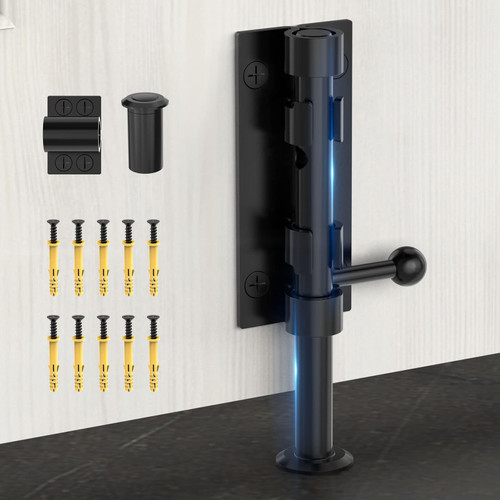 Mbotnee 6.3 Inch Barrel Bolt Latch, Sliding Bolt Gate Lock, Black