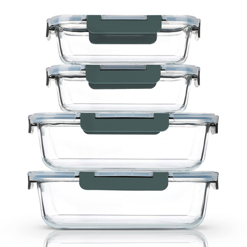 M MCIRCO 80 oz & 36 oz Extra Large Glass Food Storage Containers with Lids
