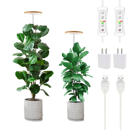 Grow Lights for Indoor Plants, yadoker Full Spectrum 6.3" Halo Plant Light