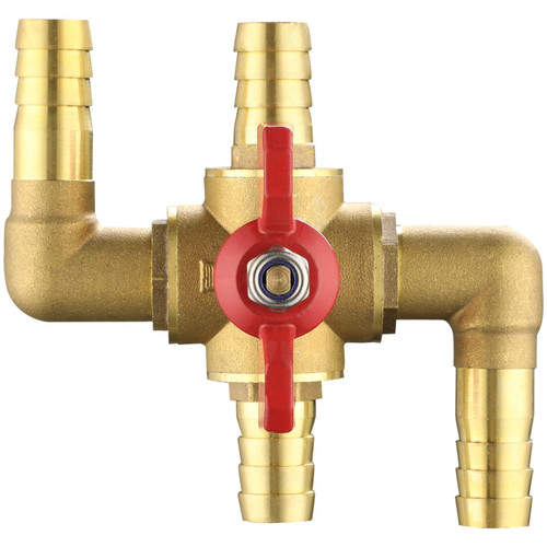 yeesport 4-way Automobile Heating Water Valve, Brass Automotive Integrated Manual Control Valve, Heater Core Bypass 5/8in