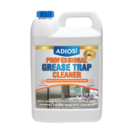 Adios! Professional Grease Trap Cleaner, Lye Free Enzyme Formula (1 Gallon)