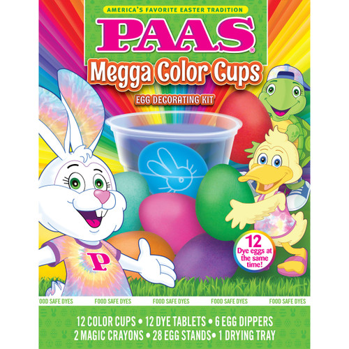 PAAS Megga Color Cups Egg Decorating Kit: Dye 12 Eggs at The Same Time!