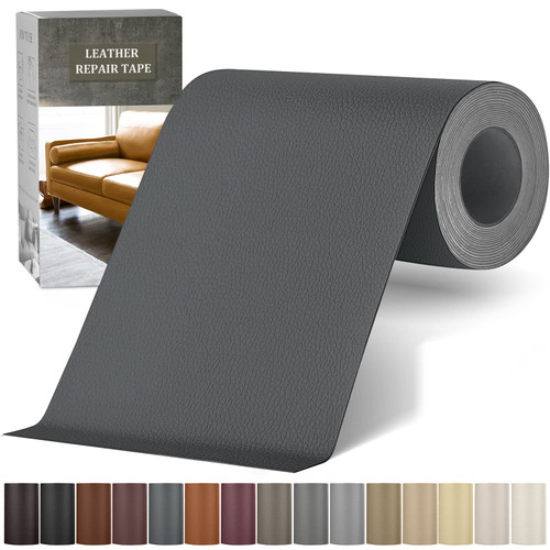 Yikda Leather Repair Tape, Self Adhesive Leather Repair Patch Kit Dark Grey