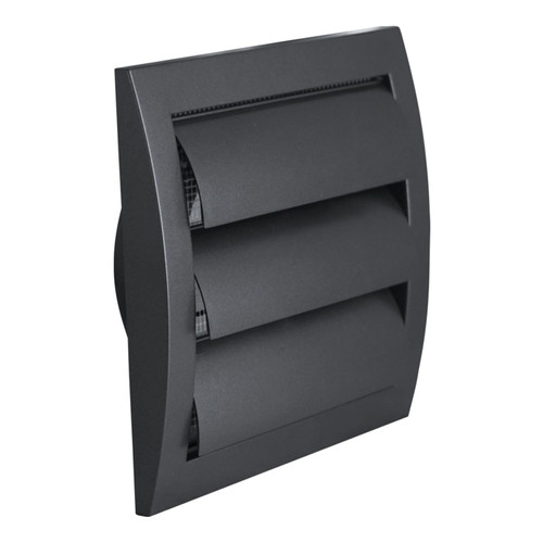 Steinberg14 Dryer Vent Cover Outside 4 inch - Louvered Outdoor Dryer Vent Cover - ABS Plastic Exhaust Ventilation Grille with Shutters and Built-in Screen - Anthracite HVAC Air Vents for Wall