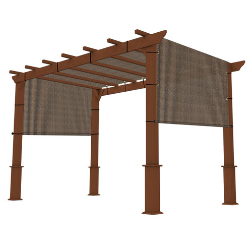 INFRANGE 8' x 16' Pergola Shade Cover Replacement Canopy with Grommets Weighted Rods Permeable for Outdoor Patio Porch Backyard Gazebo, Brown