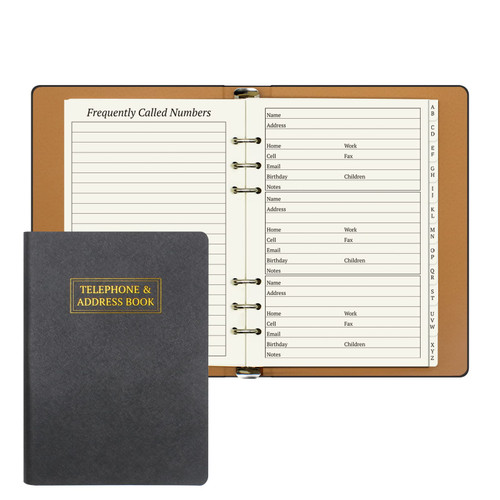 suituts Refillable Address Book with Alphabetical Tabs, A5 6 Ring Binder