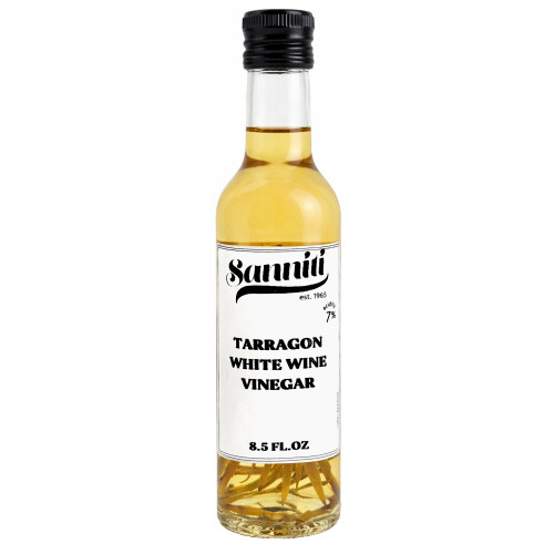 Sanniti French Tarragon White Wine Vinegar, 8.5 fl oz – Aromatic Herb-Infused Vinegar | Gourmet European Pantry Staple