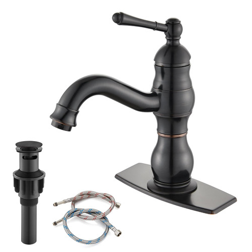 gotonovo Bathroom Faucet 1 Hole Vintage,Oil Rubbed Bronze,5.9” Spout Reach