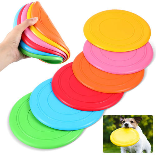 Syhood 6 Pieces Flying Discs for Dog Soft Rubber Dog Training Flying Discs