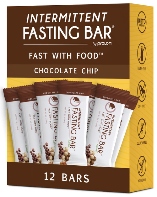 Prolon Fasting Bars, Plant Based Protein, Chocolate Chip, 12 Count