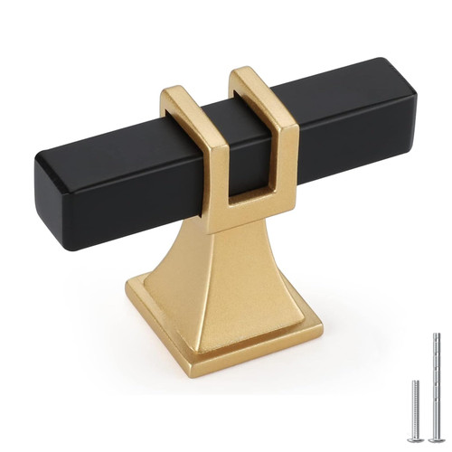 Lepatape 30 Pack Black and Gold Cabinet Knobs Kitchen Cabinet Knobs