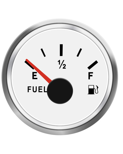 0-90 Ohm Fuel Level Gauge White Marine Boat Fuel Gauge