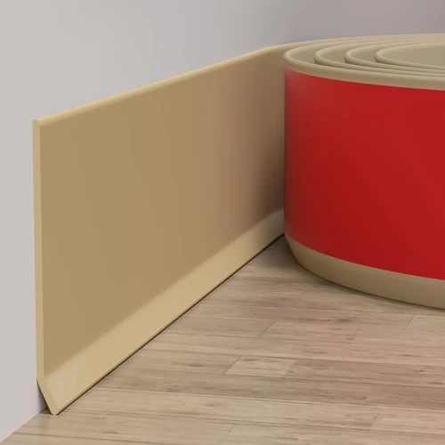 Duzzy Flexible Baseboard Molding Trim, 4 Inch(W) x 40 Feet(L) Peel and Stick Rubber Wall Trim Molding, Self-Adhesive Vinyl Wall Base Cove Base
