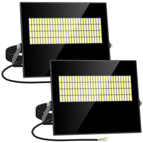 2 Pack 100W LED Flood Light Outdoor 15000LM Super Bright Security Light IP67 Waterproof Flood Lights Outdoor Lighting 5000K Daylight White Exterior Floodlight for Yard Court Stadium Playground