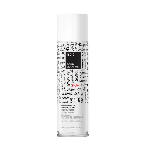 IGK Good Behavior Smoothing Spray, Anti-Frizz Heat Protectant, 12 Oz