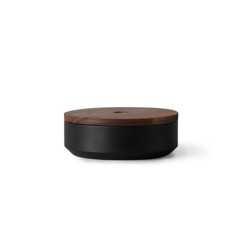 HMM Pencil Sharpener - Manual Handheld Sharpener & Pencil Holder for Desk, Office & Classroom, Easy to Clean, Magnetic Lid, Walnut Wood & Black Aluminum