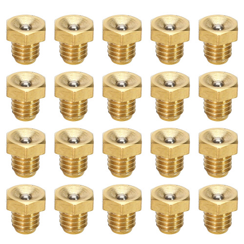 Lot 20 M6x1mm Flush Low Profile Zerk Grease Fittings Plug Flat Hex Head Thread Mount Metric Male Straight Nipple Machine Tool Accessory Greasing
